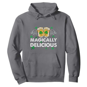 Funny St. Patricks Day Drinking Hoodie Magically Delicious Beers Cheer Skeleton Hands TS02 Charcoal Printyourwear