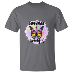 Autism Butterfly T Shirt Different Is Beautiful Autistic Spectrum Puzzle Piece TS02 Charcoal Printyourwear