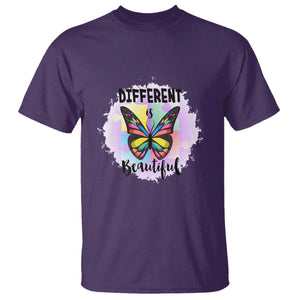 Autism Butterfly T Shirt Different Is Beautiful Autistic Spectrum Puzzle Piece TS02 Purple Printyourwear