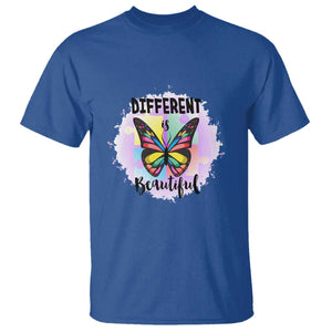 Autism Butterfly T Shirt Different Is Beautiful Autistic Spectrum Puzzle Piece TS02 Royal Blue Printyourwear