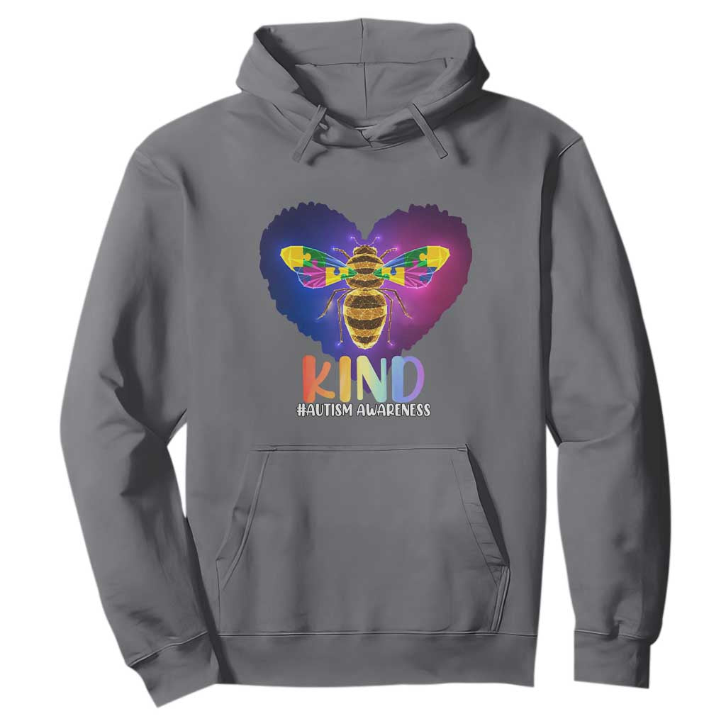 Bee Autism Awareness Hoodie Be Kind Pun Puzzle Piece Heart Love Support Autistic TS02 Charcoal Printyourwear