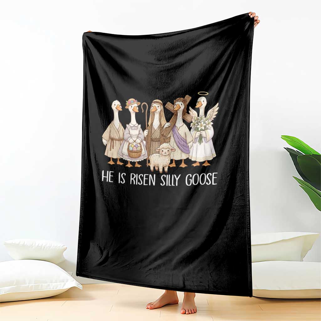 Funny Christian Easter He Is Risen Silly Goose Throw Blanket Cute Faith-Based Geese Parody Gift with Jesus TS02 Print Your Wear
