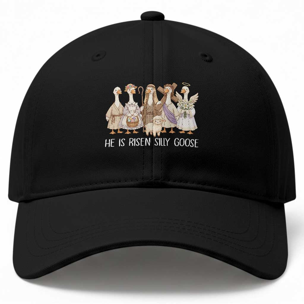 Funny Christian Easter He Is Risen Silly Goose Baseball Cap Cute Faith-Based Geese Parody Gift with Jesus TS02 Print Your Wear