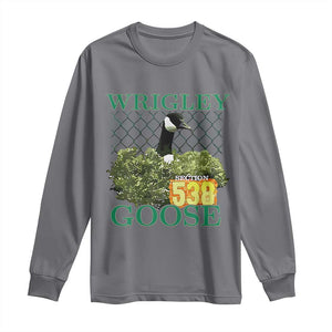 Funny Wrigley Goose Long Sleeve Shirt Section 538 Chicago TS02 Charcoal Print Your Wear