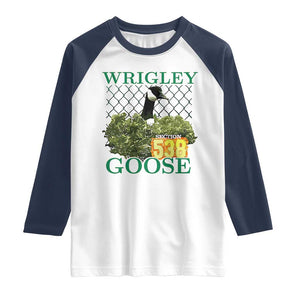 Funny Wrigley Goose Raglan Shirt Section 538 Chicago TS02 White Navy Print Your Wear
