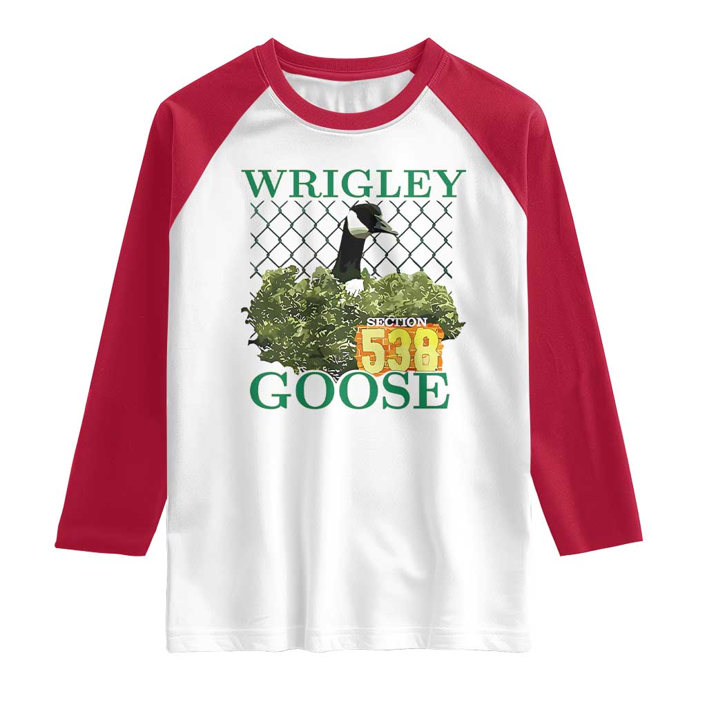 Funny Wrigley Goose Raglan Shirt Section 538 Chicago TS02 White Red Print Your Wear