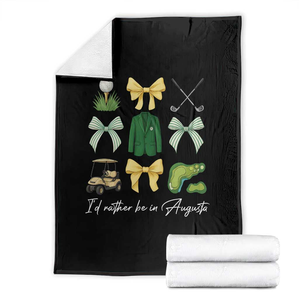 Funny Id Rather Be In Augusta Coquette Golfer Throw Blanket Georgia Golf Traditions Golfing Fan Aesthetic TS02 Black Print Your Wear