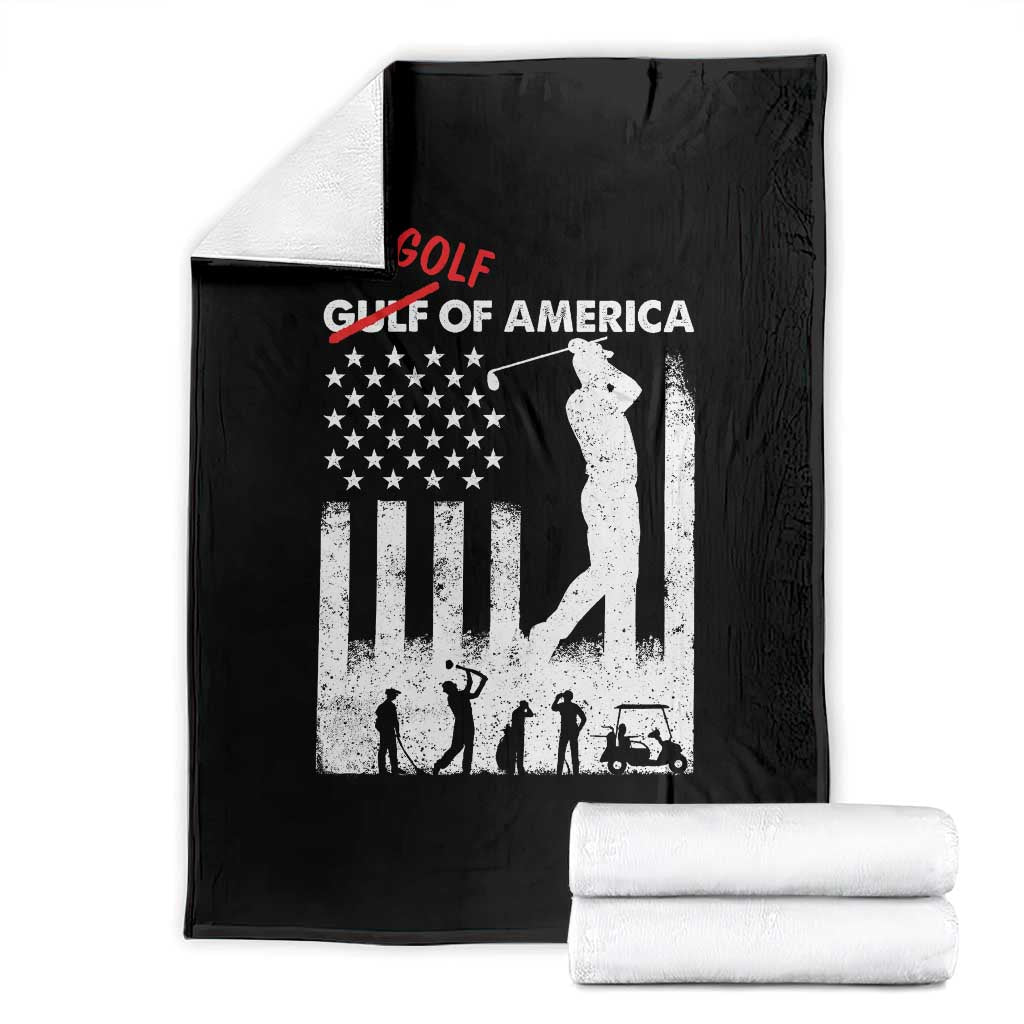 Golf Of America Patriotic USA Flag Throw Blanket Funny Golfing Pun American Sports Gift for Patriotic Golfers n Dads TS02 Black Print Your Wear
