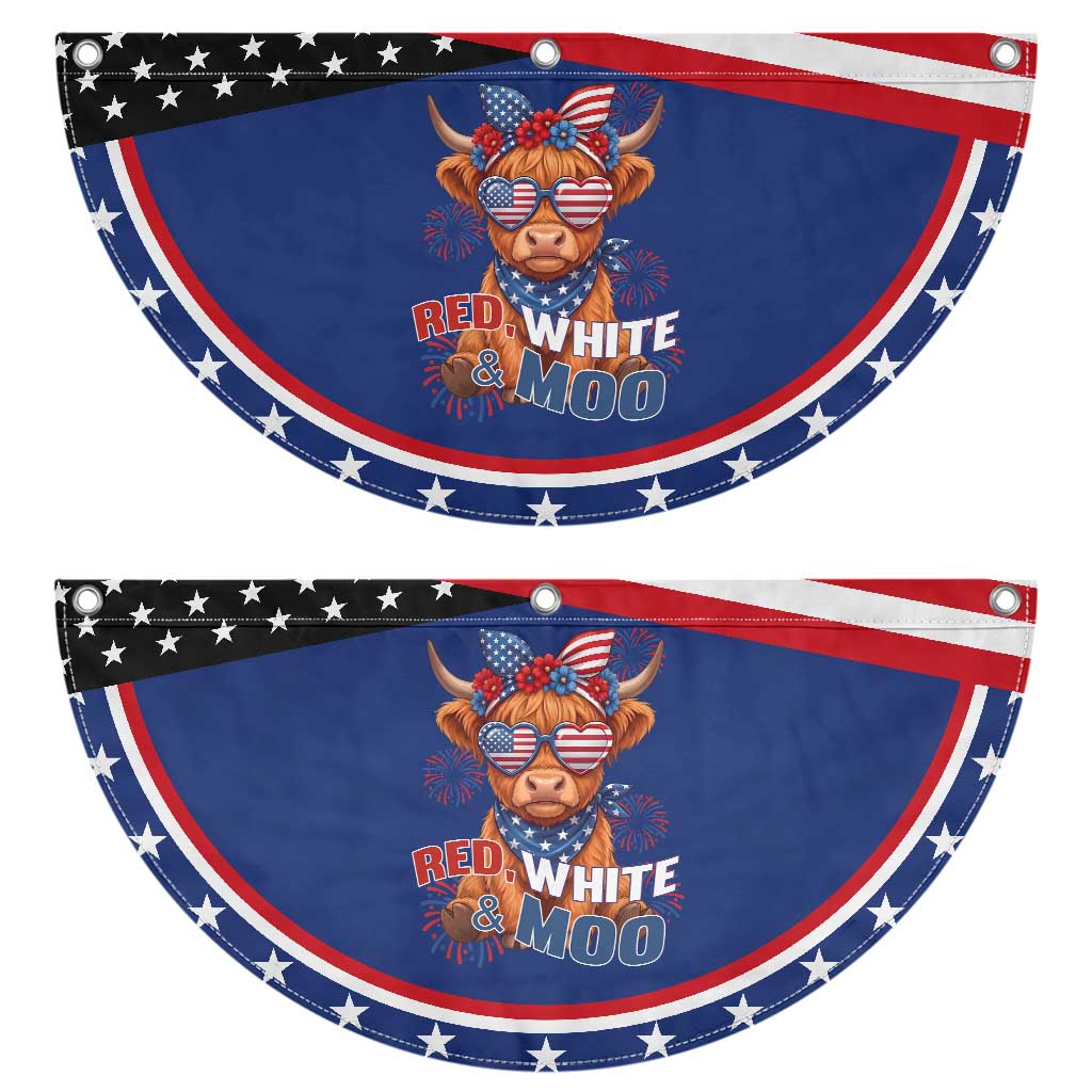 Red White and Moo Funny Highland Cow Patriotic Fan Flag Cute American Flag Sunglasses and Bandana Summer Fireworks TS02 2pcs pack Classic Navy Print Your Wear