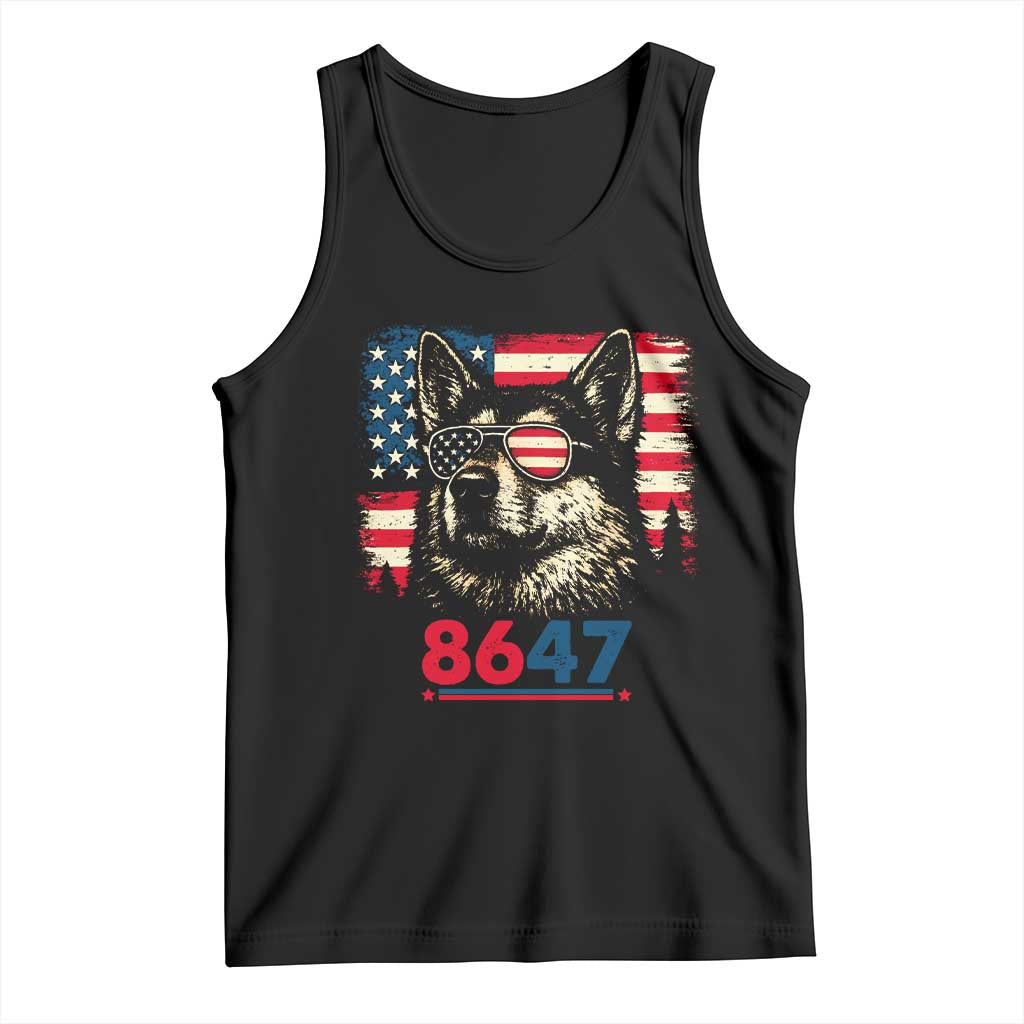 Vintage Patriotic German Shepherd 1776 Graphic Tank Top American Flag Sunglasses Cool Dog 4th of July Distressed TS02 Black Print Your Wear