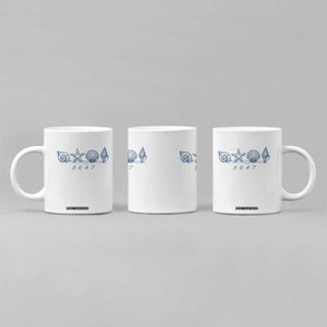 8647 Sea Shells Starfish Vintage Coastal Blue Line Graphic Coffee Mug Coded Political Satire TS02 Print Your Wear