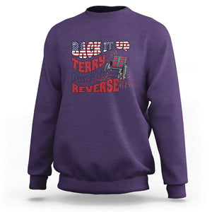 Funny 4th Of July Sweatshirt Back Up Terry Put It In Reverse Fireworks Retro Groovy TS02 Purple Printyourwear
