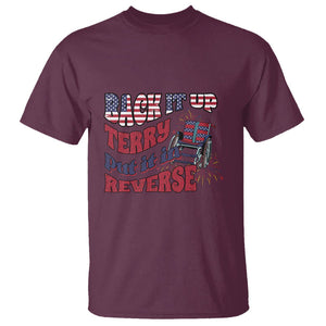 Funny 4th Of July T Shirt Back Up Terry Put It In Reverse Fireworks Retro Groovy TS02 Maroon Printyourwear