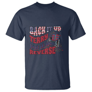 Funny 4th Of July T Shirt Back Up Terry Put It In Reverse Fireworks Retro Groovy TS02 Navy Printyourwear