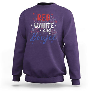 Funny 4th Of July Sweatshirt Red White And Boujee Fireworks Retro America TS02 Purple Printyourwear