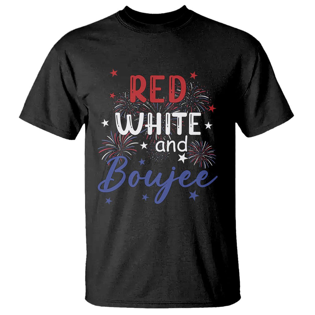 Funny 4th Of July T Shirt Red White And Boujee Fireworks Retro America TS02 Black Printyourwear