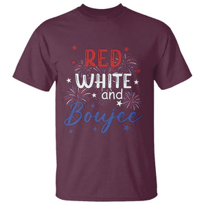 Funny 4th Of July T Shirt Red White And Boujee Fireworks Retro America TS02 Maroon Printyourwear