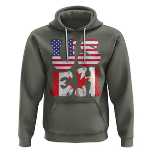 America Canada Hoodie Funny US EH Canadian American Flag Canada's Day Maple Leaf TS02 Military Green Printyourwear