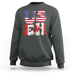 America Canada Sweatshirt Funny US EH Canadian American Flag Canada's Day Maple Leaf TS02 Dark Heather Printyourwear