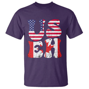 America Canada T Shirt Funny US EH Canadian American Flag Canada's Day Maple Leaf TS02 Purple Printyourwear