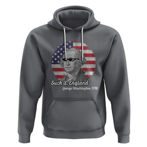 George Washington Hoodie Suck it England Funny Patriotic Saying 1776 4th of July US Flag TS02 Charcoal Printyourwear