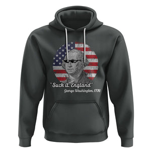 George Washington Hoodie Suck it England Funny Patriotic Saying 1776 4th of July US Flag TS02 Dark Heather Printyourwear