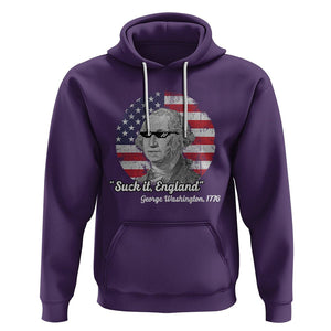 George Washington Hoodie Suck it England Funny Patriotic Saying 1776 4th of July US Flag TS02 Purple Printyourwear