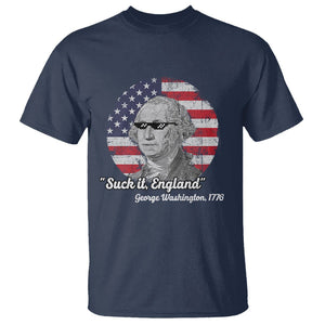 George Washington T Shirt Suck it England Funny Patriotic Saying 1776 4th of July US Flag TS02 Navy Printyourwear