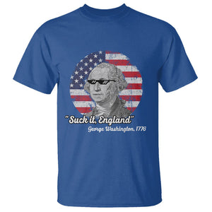 George Washington T Shirt Suck it England Funny Patriotic Saying 1776 4th of July US Flag TS02 Royal Blue Printyourwear