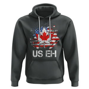 America Canada Hoodie Funny US EH Maple Leaf Canadian American Flag Canada's Day TS02 Dark Heather Printyourwear