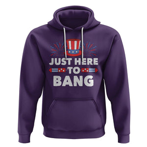 Funny 4th Of July Hoodie Just Here To Bang Fireworks Patriotic Independence Day TS02 Purple Printyourwear