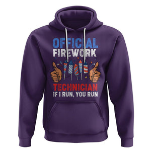 Funny 4th Of July Pyrotechnician Hoodie Official Firework Technician If I Run You Run TS02 Purple Printyourwear