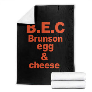 B.E.C. Brunson Egg and Cheese Sandwich Pun Throw Blanket Funny New York Bodega Breakfast Basketball Fan TS02 Black Print Your Wear