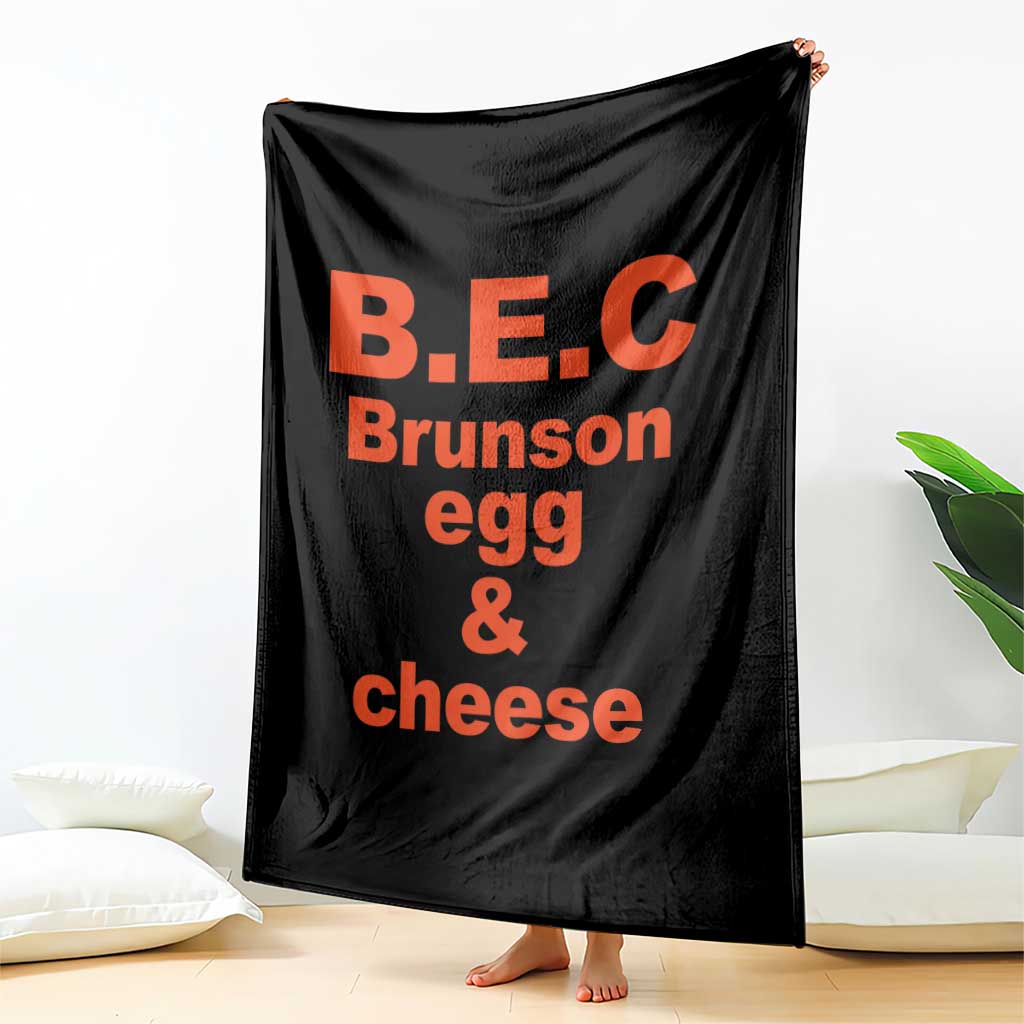 B.E.C. Brunson Egg and Cheese Sandwich Pun Throw Blanket Funny New York Bodega Breakfast Basketball Fan TS02 Print Your Wear