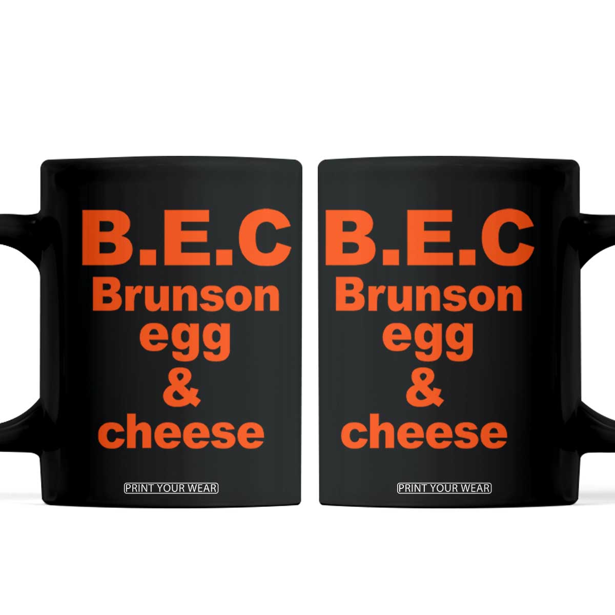 B.E.C. Brunson Egg and Cheese Sandwich Pun Coffee Mug Funny New York Bodega Breakfast Basketball Fan TS02 Black Print Your Wear