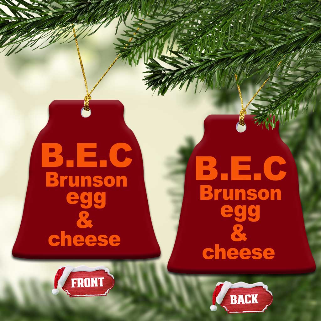 B.E.C. Brunson Egg and Cheese Sandwich Pun Ceramic Ornament Funny New York Bodega Breakfast Basketball Fan TS02 Print Your Wear
