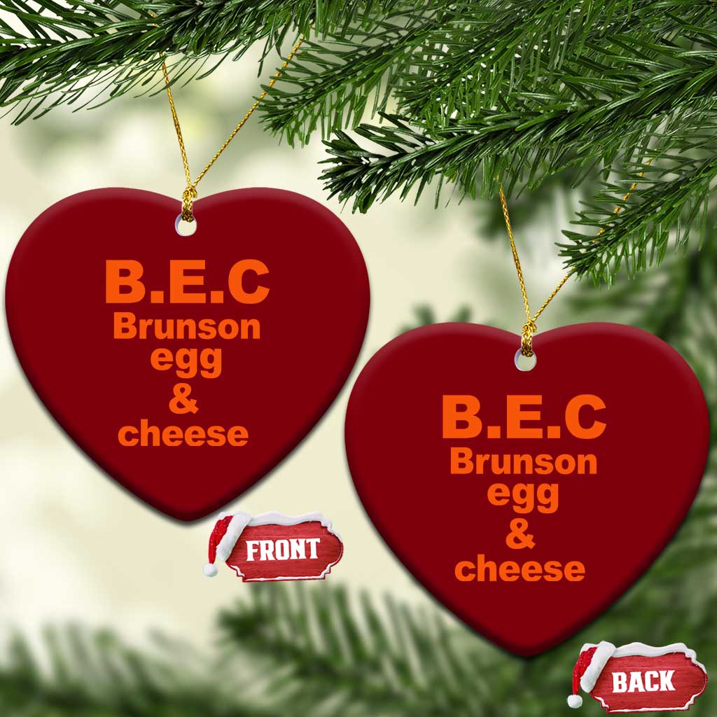 B.E.C. Brunson Egg and Cheese Sandwich Pun Ceramic Ornament Funny New York Bodega Breakfast Basketball Fan TS02 Print Your Wear