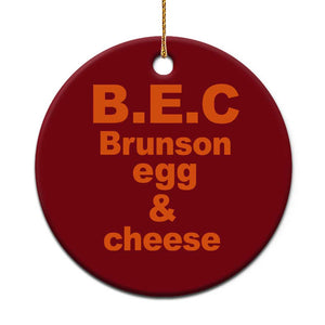 B.E.C. Brunson Egg and Cheese Sandwich Pun Ceramic Ornament Funny New York Bodega Breakfast Basketball Fan TS02 1pc Red Print Your Wear