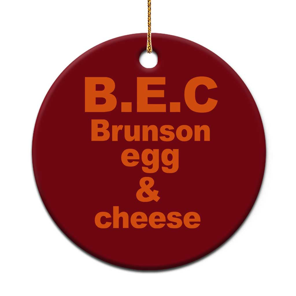 B.E.C. Brunson Egg and Cheese Sandwich Pun Ceramic Ornament Funny New York Bodega Breakfast Basketball Fan TS02 1pc Red Print Your Wear