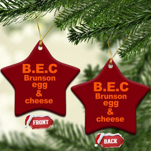 B.E.C. Brunson Egg and Cheese Sandwich Pun Ceramic Ornament Funny New York Bodega Breakfast Basketball Fan TS02 Print Your Wear