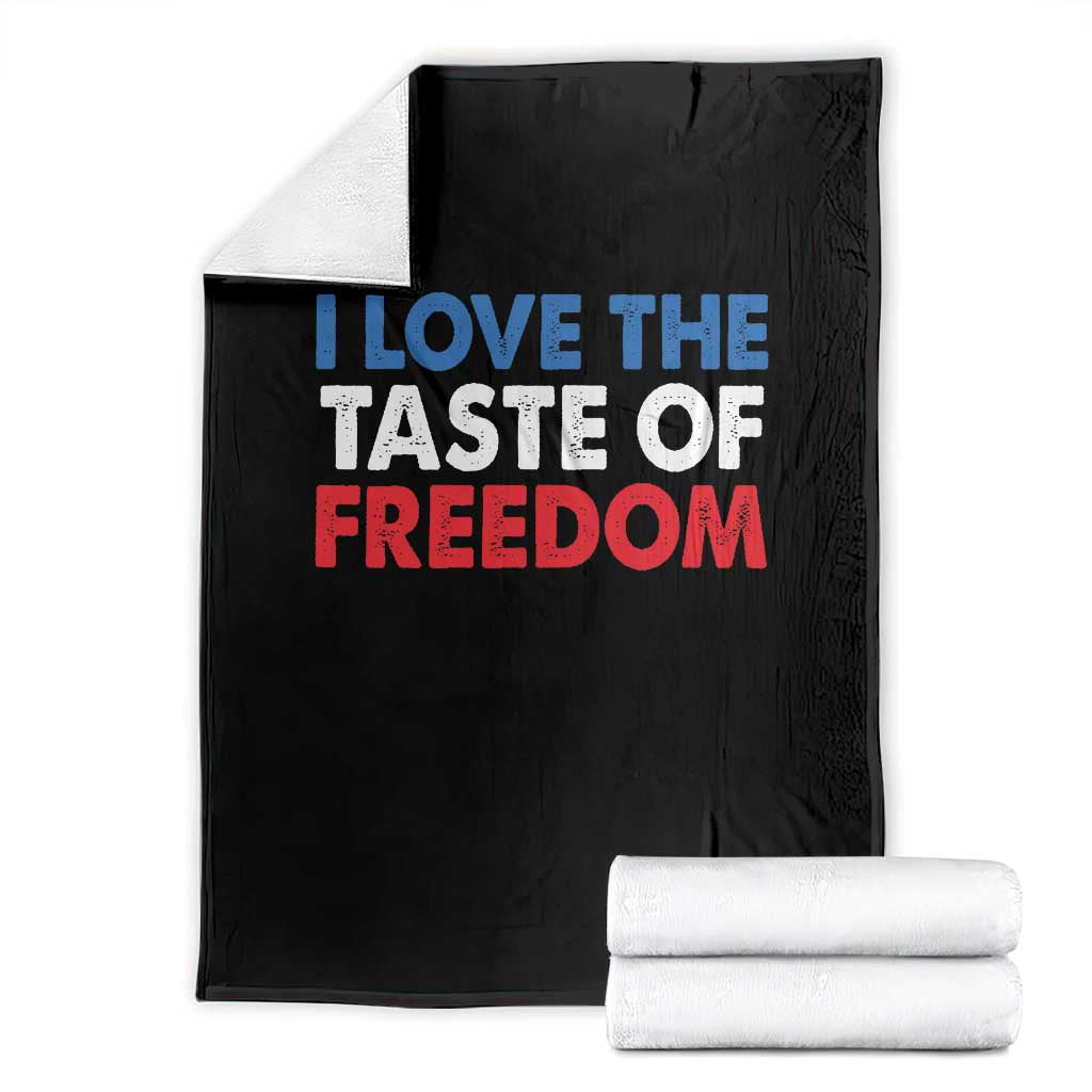 I Love The Taste Of Freedom Matching Couple Throw Blanket Funny Patriotic Red White and Blue 4th of July TS02 Black Print Your Wear