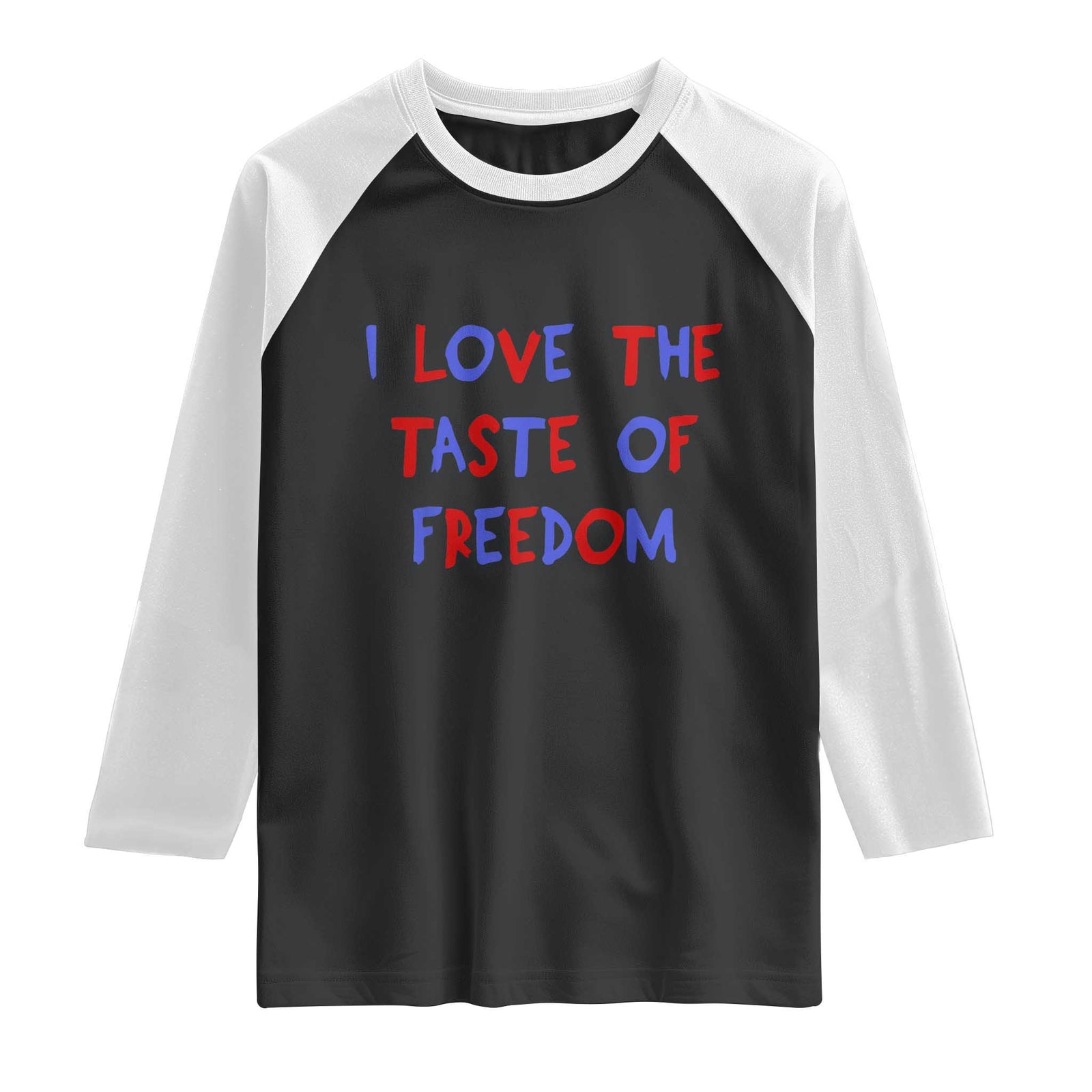 I Love The Taste Of Freedom Americana Matching Couple Raglan Shirt Funny Patriotic Red White and Blue 4th of July TS02 Black White Print Your Wear