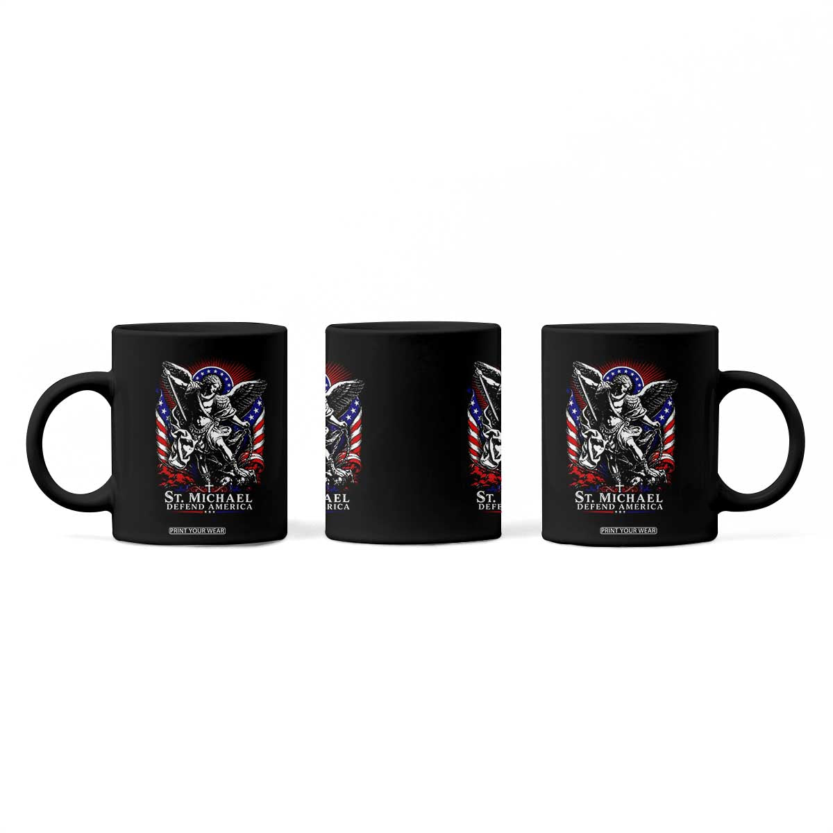 St Michael Defend America Archangel Graphic Coffee Mug Christian Faith Patriotic TS02 Print Your Wear