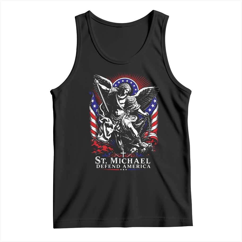 St Michael Defend America Archangel Graphic Tank Top Christian Faith Patriotic TS02 Black Print Your Wear