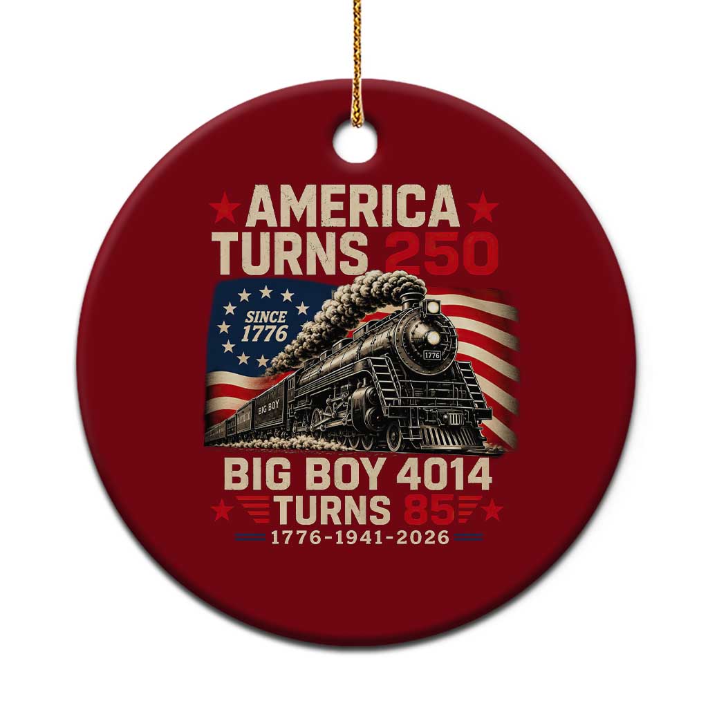 America Turns 250 Steam Locomotive Turns 85 Ceramic Ornament Vintage Railroad Steam Engine 85th USA 250th Anniversary TS02 1pc Red Print Your Wear