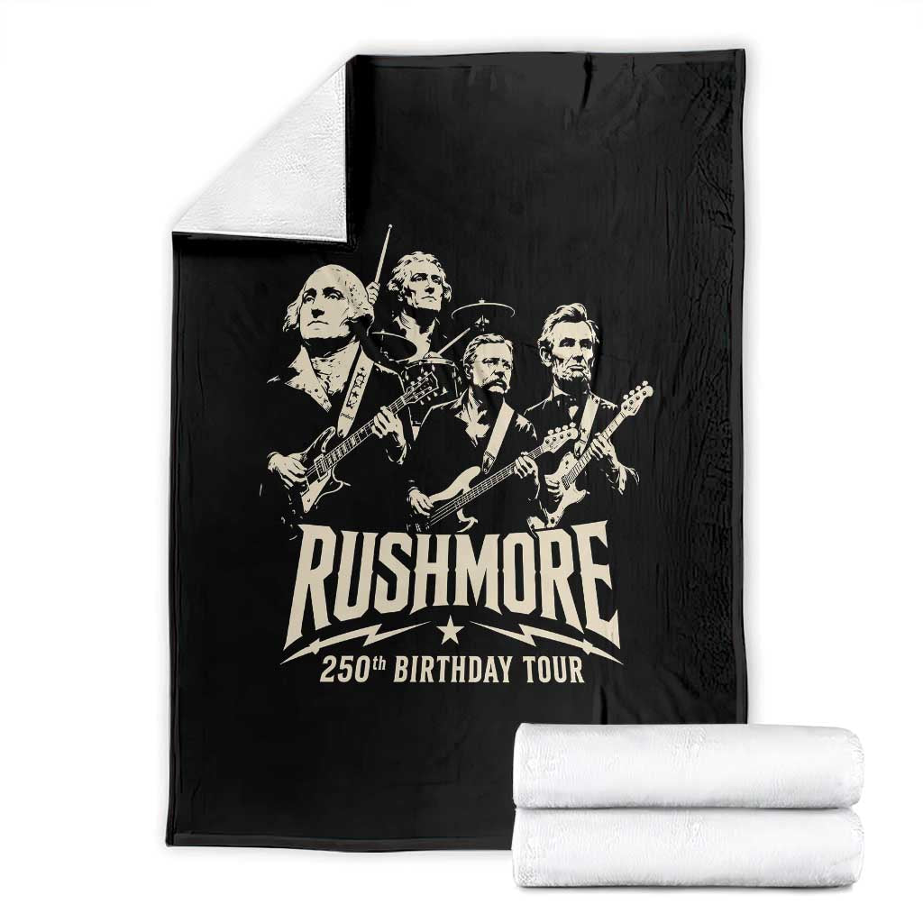 Rushmore 250th Birthday Tour Band Throw Blanket Presidents Rock Concert Historical Collages TS02 Black Print Your Wear