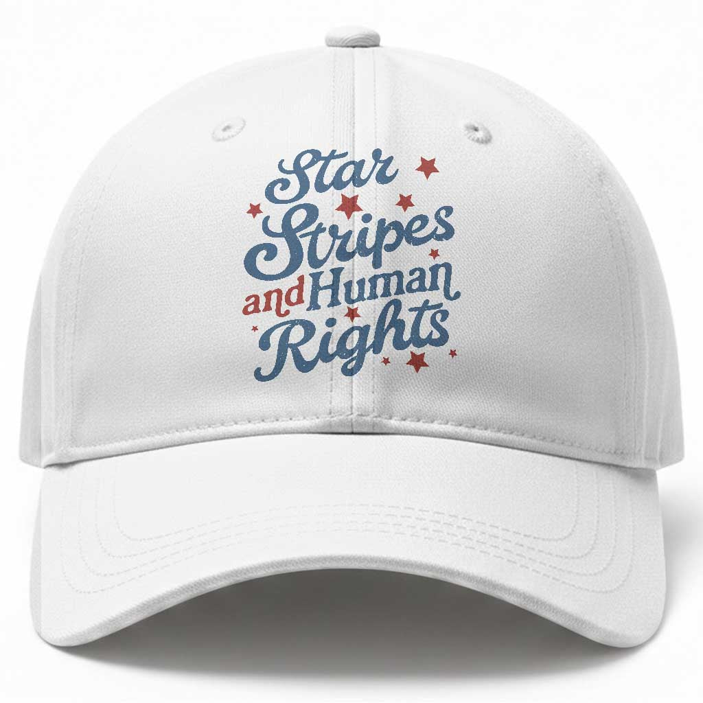 Stars and Stripes and Human Rights Baseball Cap Progressive Patriotic Equality Modern Patriot TS02 Print Your Wear