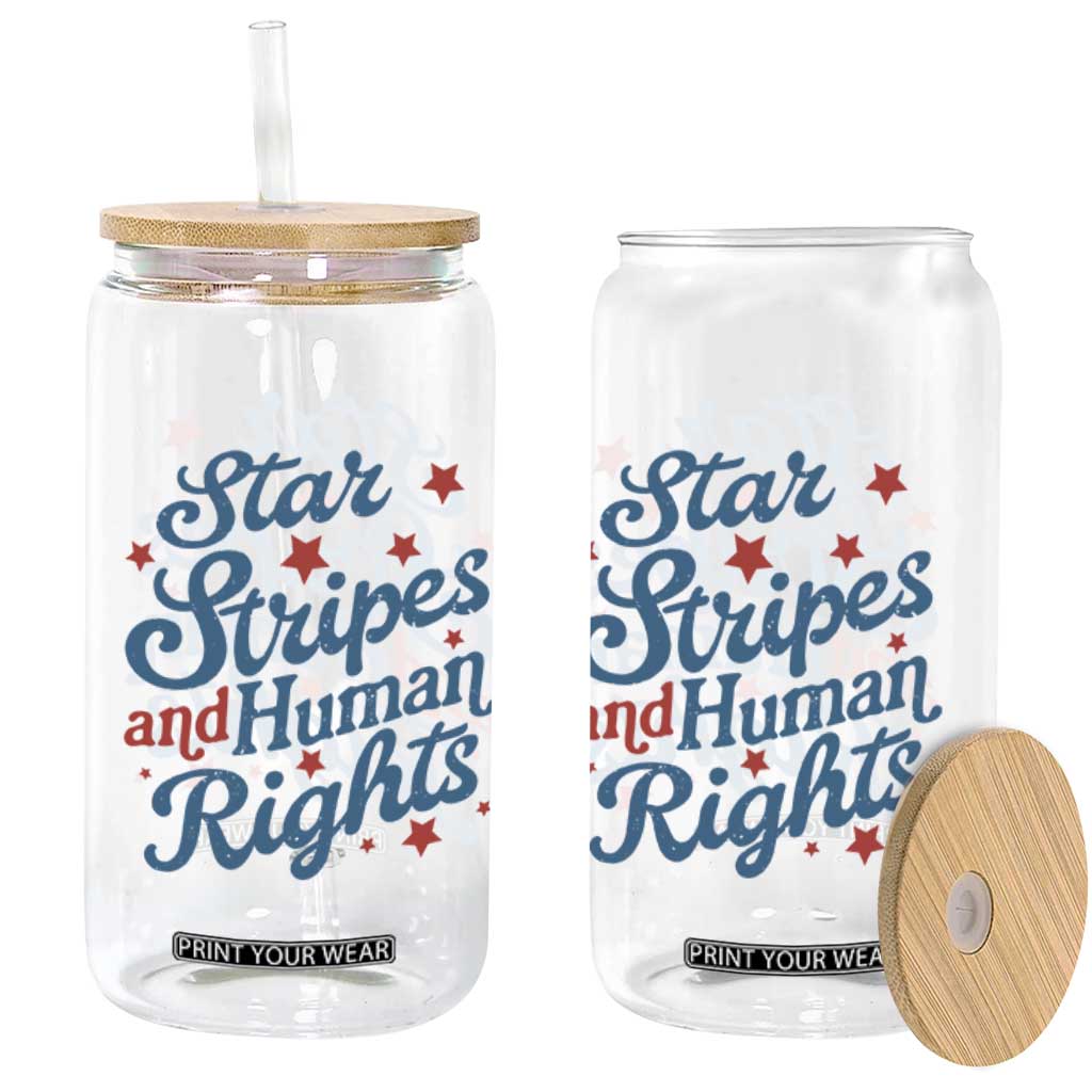Stars and Stripes and Human Rights Glass Can Progressive Patriotic Equality Modern Patriot TS02 Print Your Wear