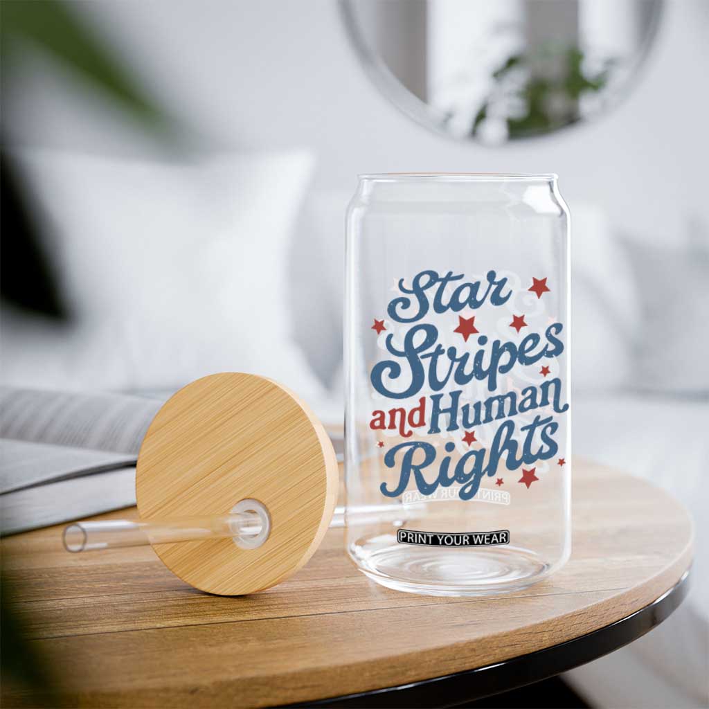 Stars and Stripes and Human Rights Glass Can Progressive Patriotic Equality Modern Patriot TS02 Print Your Wear