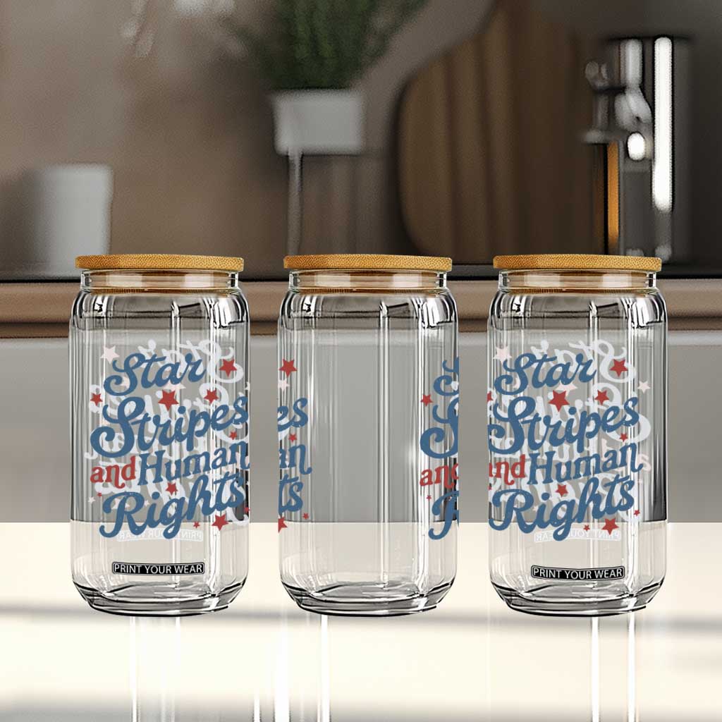 Stars and Stripes and Human Rights Glass Can Progressive Patriotic Equality Modern Patriot TS02 Print Your Wear